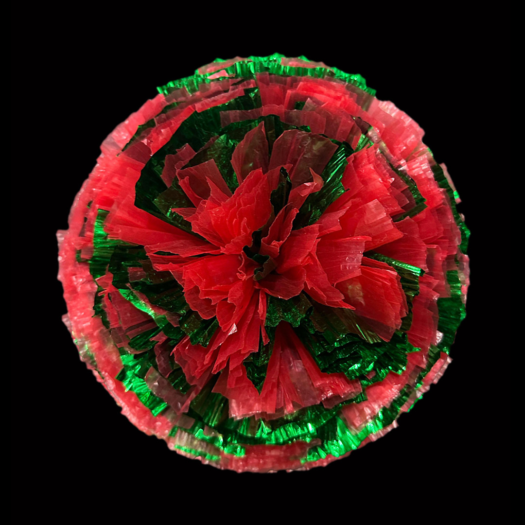 Red + Big Green Metallic Stripes (67)
